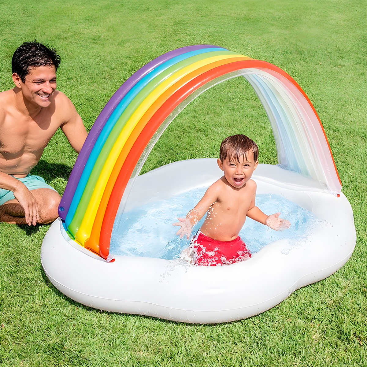 Piscina Inflable Arcoiris Flotador 57141